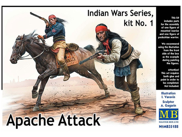 1/35 インディアンウォーズシリーズNo.1: アパッチの攻撃 アパッチ兵2体+馬