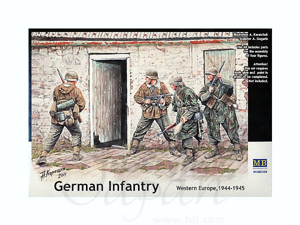 1/35 ドイツ歩兵4体 西部戦線 1944-45年迷彩スモック&ポンチョ