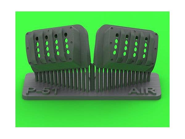 1/48 WWII アメリカ P-51ムスタング キャブレターエアフィルターカバー RAFルーバータイプ バージョンB (エアフィックス用)