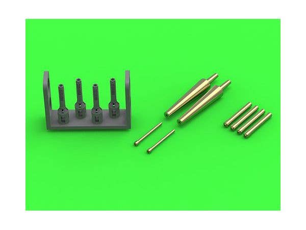 1/72 WWII イギリス スピットファイアMk.IIb/Vb イスパノ20mm機関砲 フェアリング付/ブローニング.303機銃口セット (エデュアルド/IBG用)