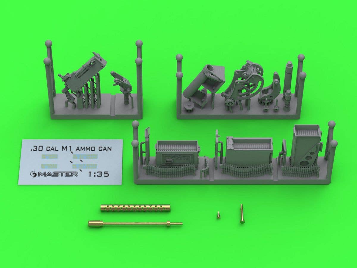 1/35 WWII/現用 アメリカ ブローニングM1919A4 .30口径(7.62mm)機関銃 M20対空機銃マウント/D7431揺架付