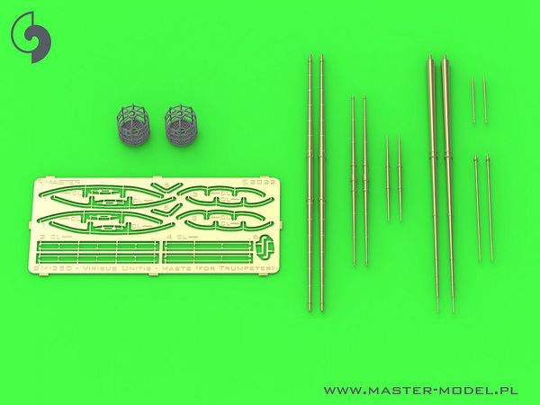 1/350 WWI オーストリア=ハンガリー 戦艦SMSフィリブス・ウニティス マスト/ヤードセット(トランペッター用)