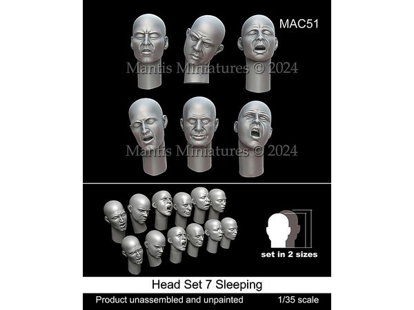 1/35 汎用ヘッドセット7 眠りの表情(6種類2サイズ 12個入)