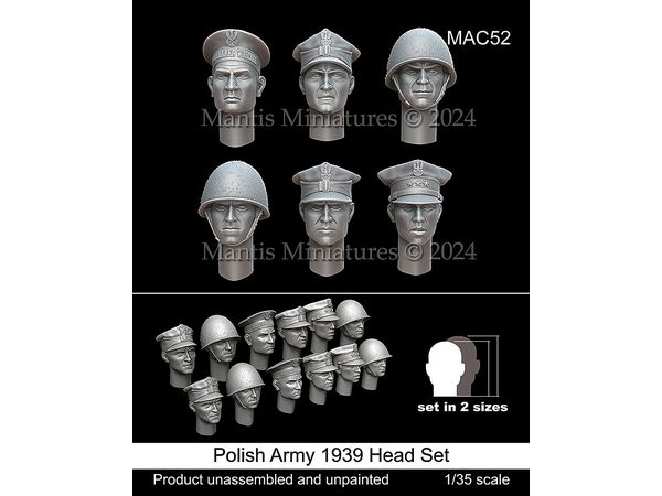 1/35 WWII ポーランド兵1939年 ヘッドセット(6種類2サイズ 12個入)