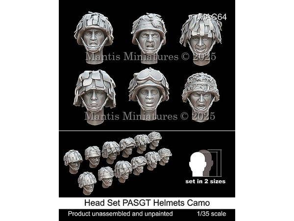 1/35 現用 アメリカ 偽装付PASGTヘルメット ヘッドセット(6種類2サイズ 12個入)