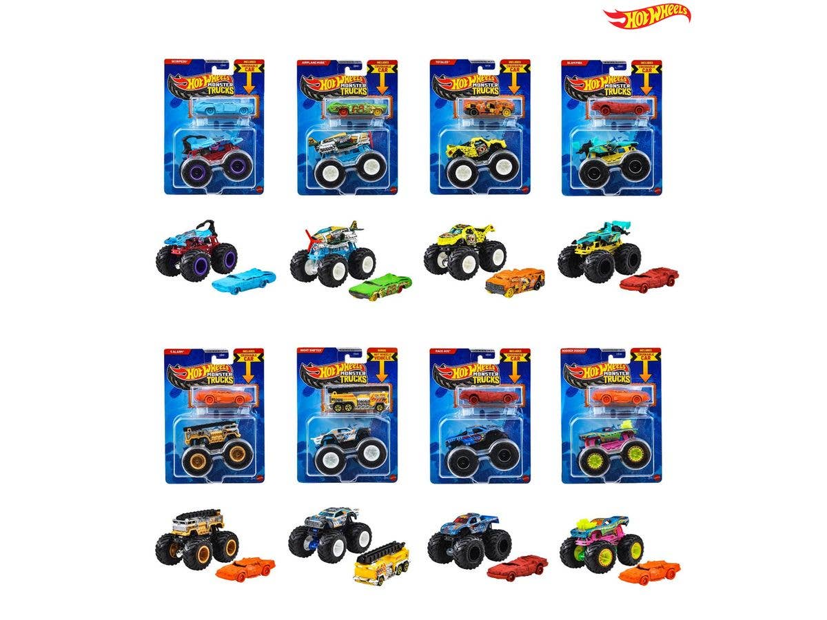 ホットウィール モンスタートラック + ダイキャストカー アソートメント 1Box 8pcs