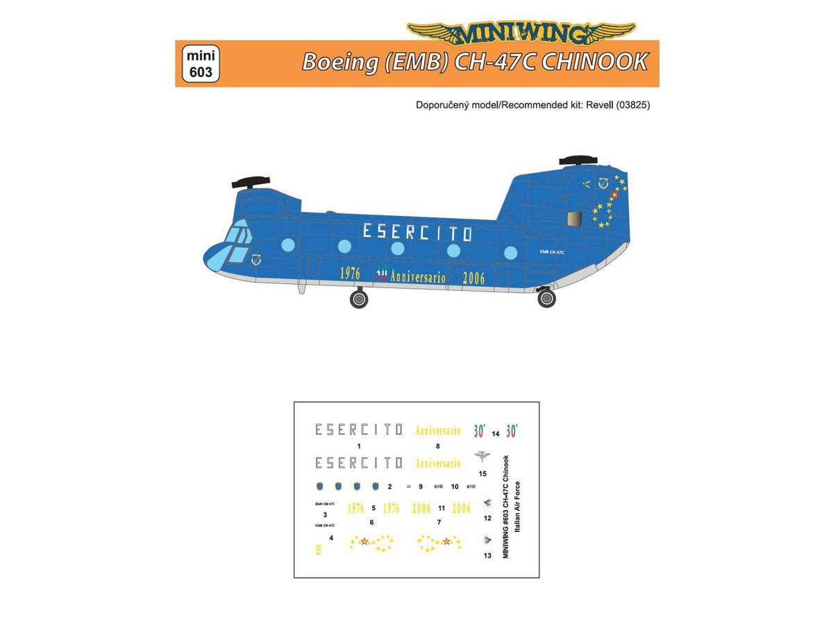 1/144 CH-47C チヌークイタリア空軍運用30周年記念ペイントデカール