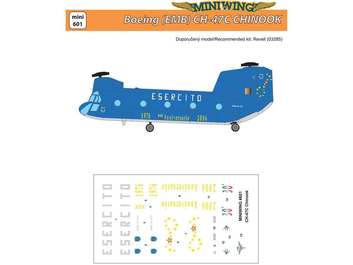 1/72 CH-47C チヌーク イタリア空軍運用30周年記念ペイント デカール