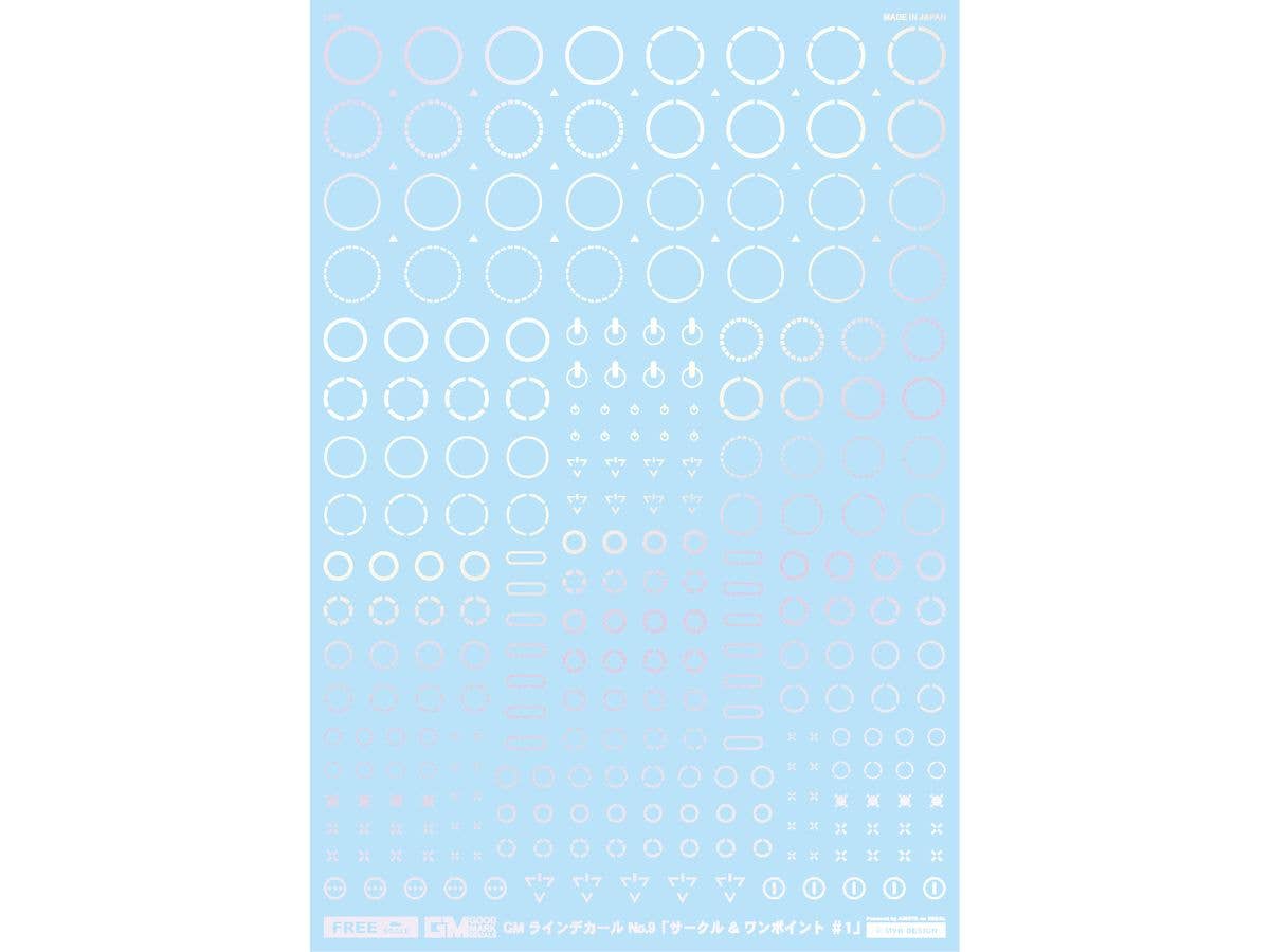 GM ラインデカール No.9 サークル & ワンポイント #1 パールレッド