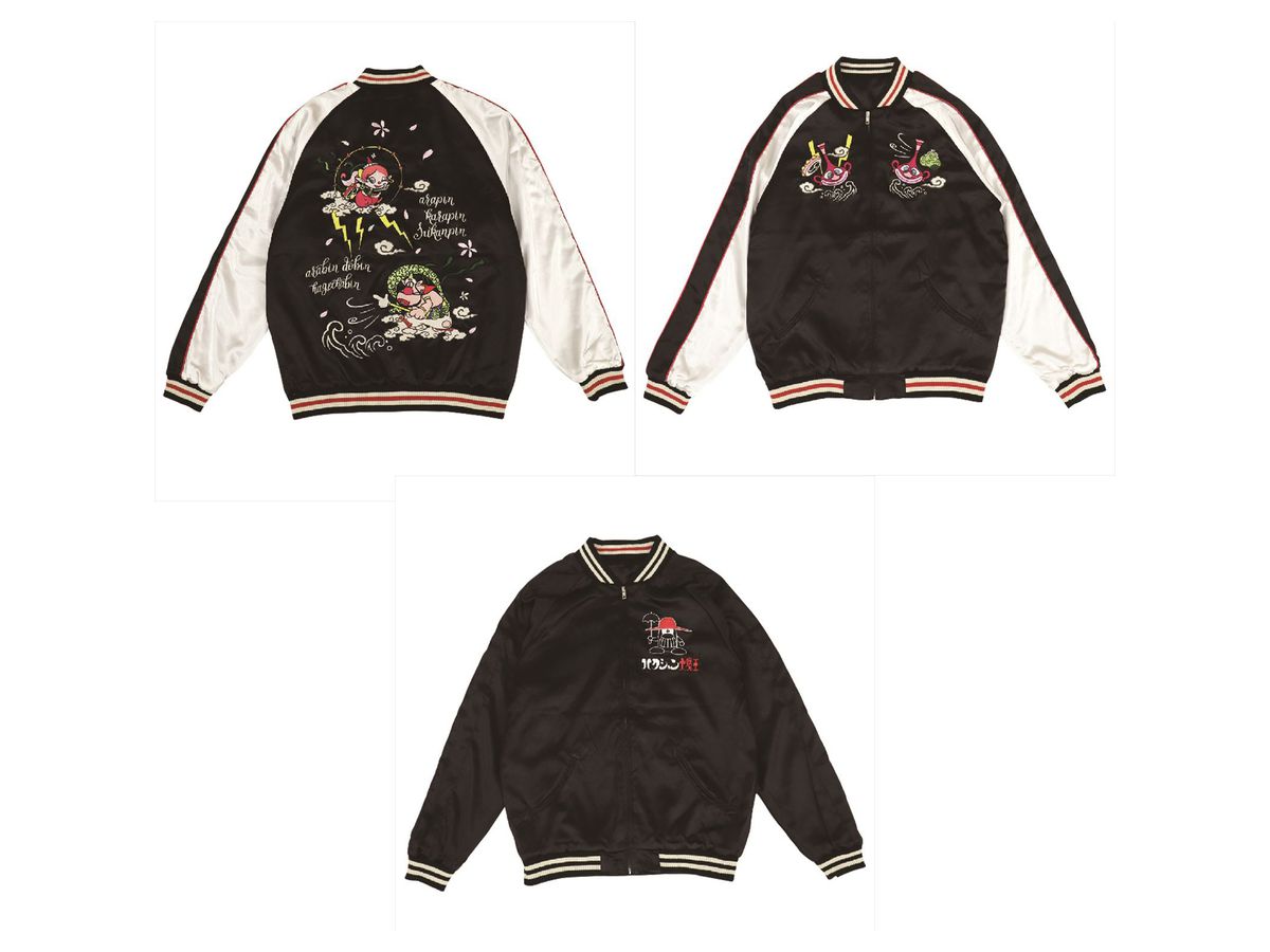 ハクション大魔王 風雷神スカジャン (BK) XL