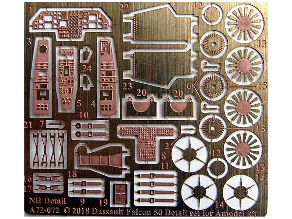 1/72 ダッソー ファルコン50 エッチングパーツ (Aモデル/ソヴァーM用)