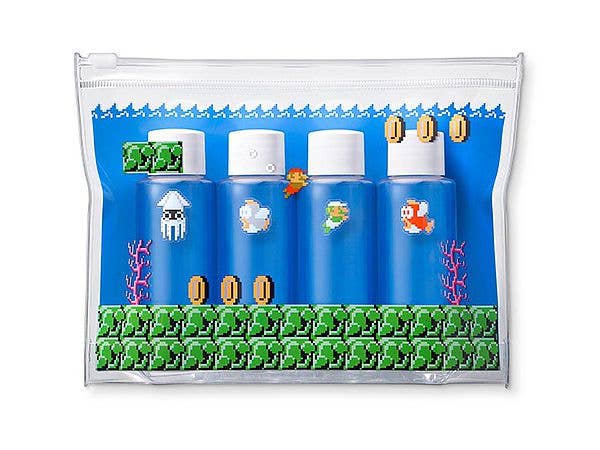 スーパーマリオ トラベル クリアポーチ&ミニボトルセット(水中コース)