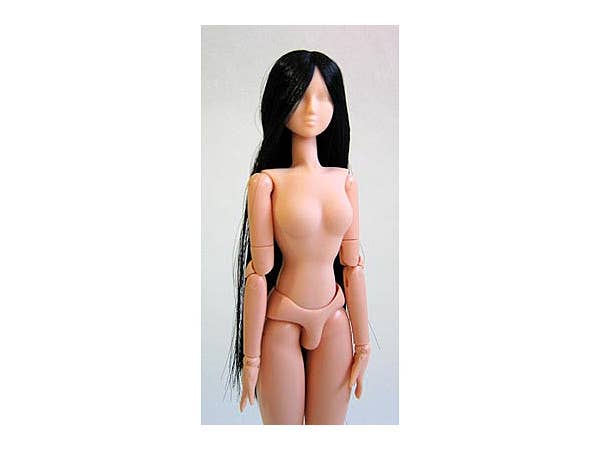 27cm 女性 植毛ヘッド 01 ナチュラル (ブラック)