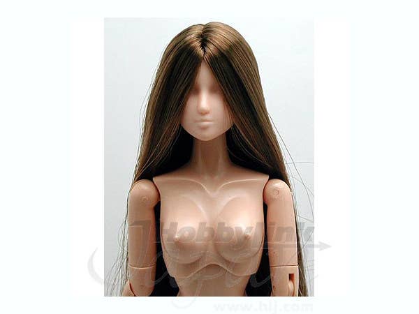 27cm 女性 植毛ヘッド 01 ナチュラル (ミディアムブラウン)