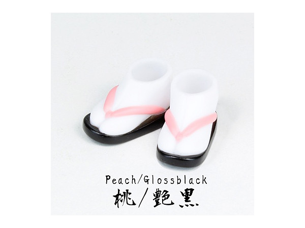 11cmボディ用 足袋草履 桃/艶黒
