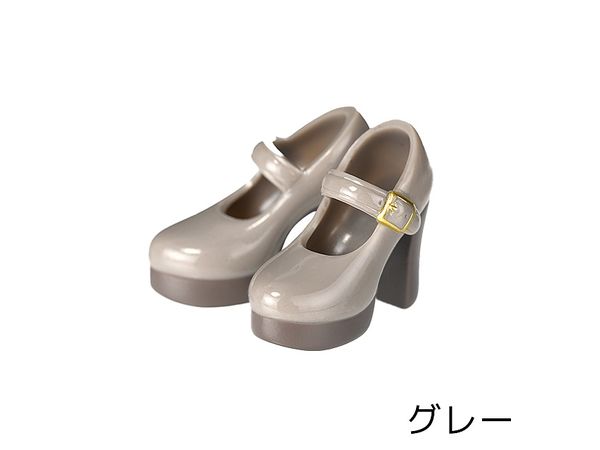 1/6 ヒールストラップシューズ グレー
