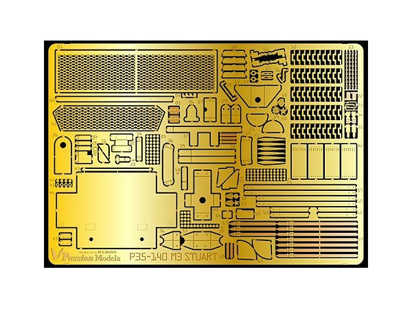 1/35 アメリカ軽戦車スチュアートエッチングパーツ (対応キット タミヤMM35360, MM35042)