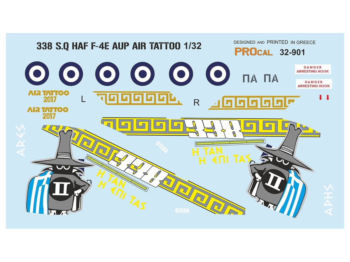 1/32 F-4Eファントム ギリシャ空軍 第338攻撃飛行隊 2017エアタトゥー デカールセット