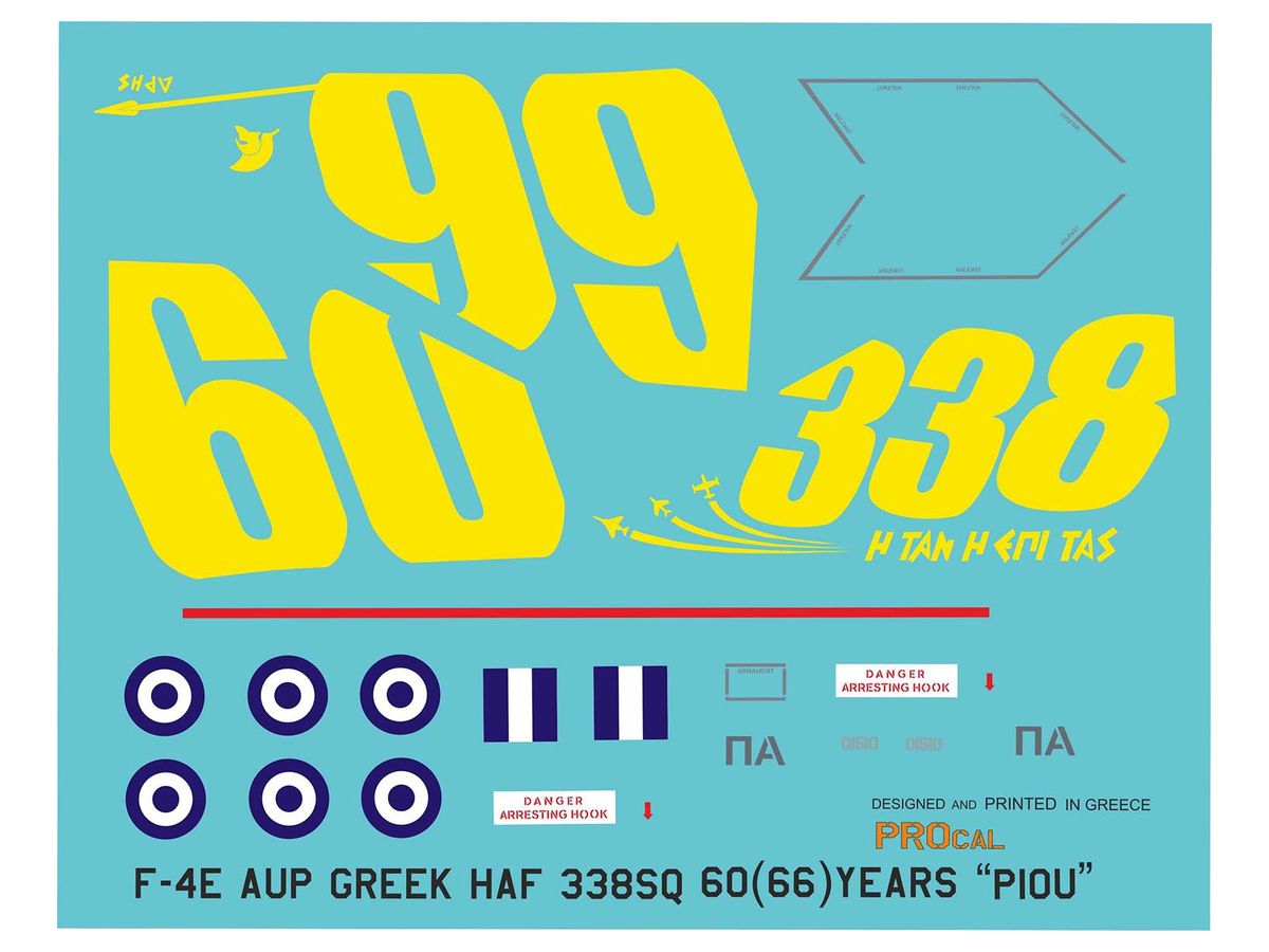 1/72 ギリシャ空軍 F-4Eファントム 第338飛行隊 60 (66) 周年 PIOU デカールセット