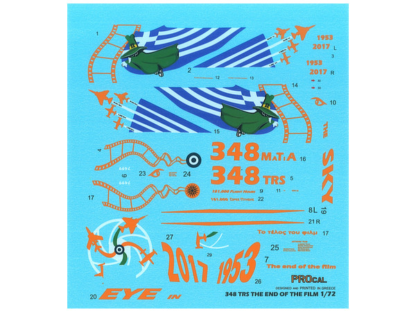 1/72 RF-4Eファントム ギリシャ空軍 第348戦術偵察飛行隊 デカールセット
