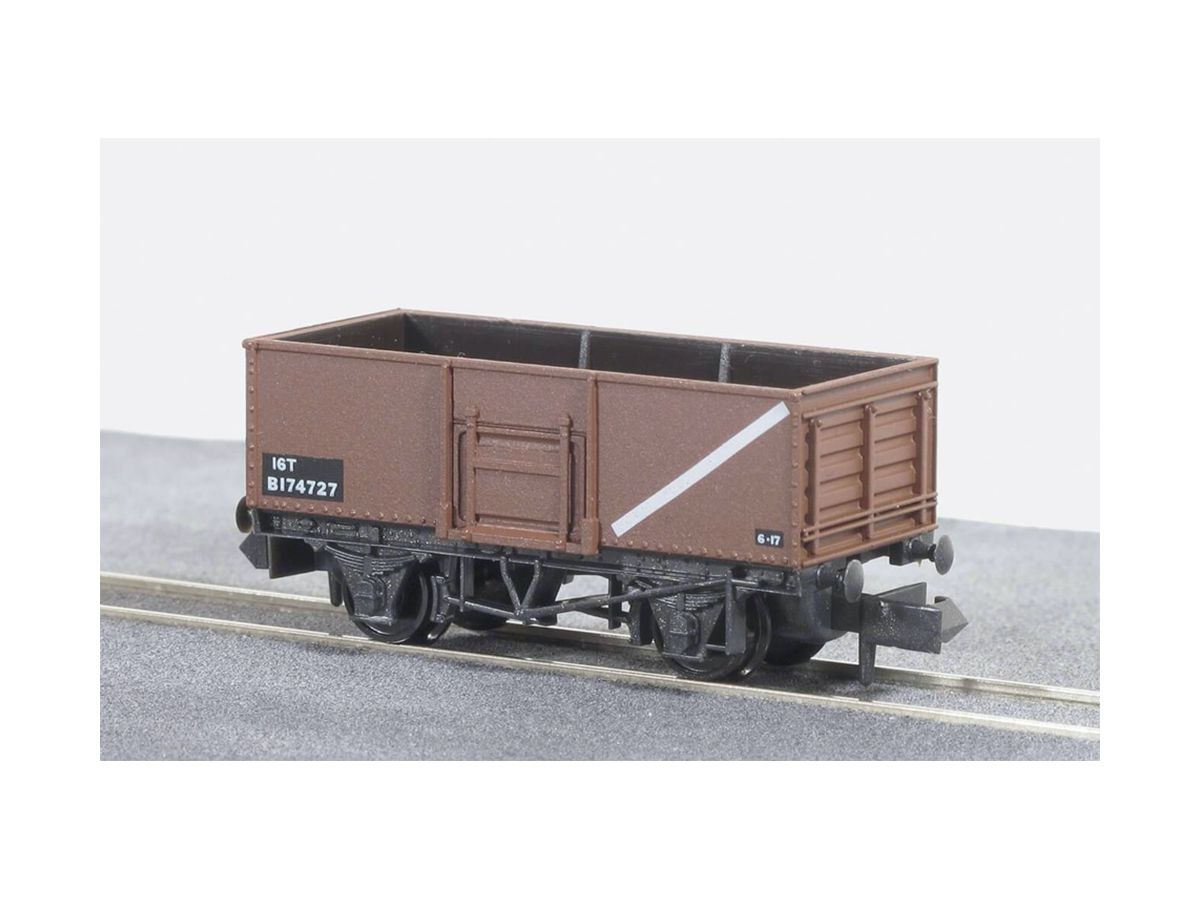 Nゲージ イギリス2軸貨車 石炭運搬車 (鋼製・BR・錆色 B174727)