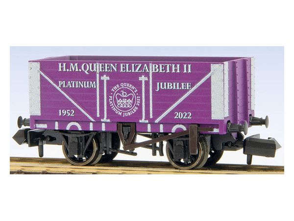 Nゲージ イギリス2軸貨車 エリザベス女王在位70周年記念塗装 (石炭運搬車･7枚側板)