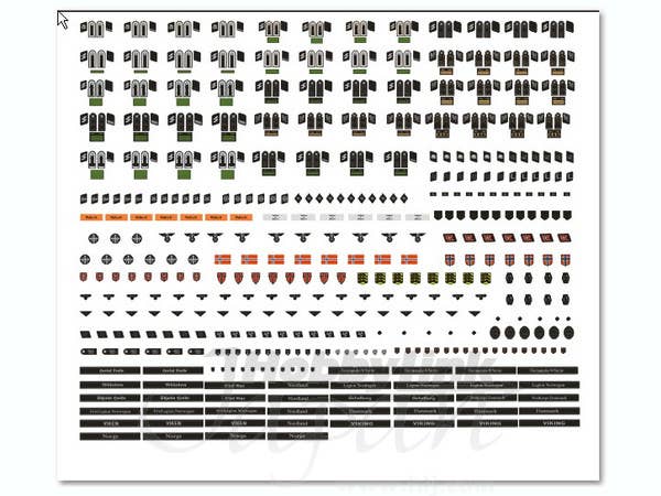 1/35 ドイツ親衛隊階級章・袖章・帽章デカールNo.2 北方師団パージョン