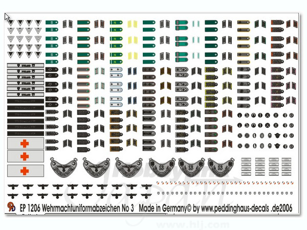 1/35 ドイツ国防軍階級章・袖章・帽章デカール No.3