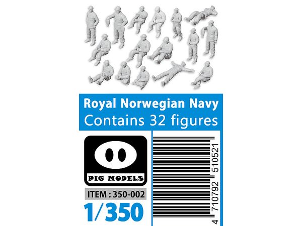 1/350 王立ノルウェー海軍 クルーフィギュア (32体)