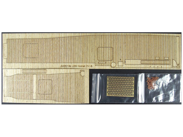 1/700 米国海軍 空母 CV-8 ホーネット用 木製甲板 エッチング付 (ピットロード用)
