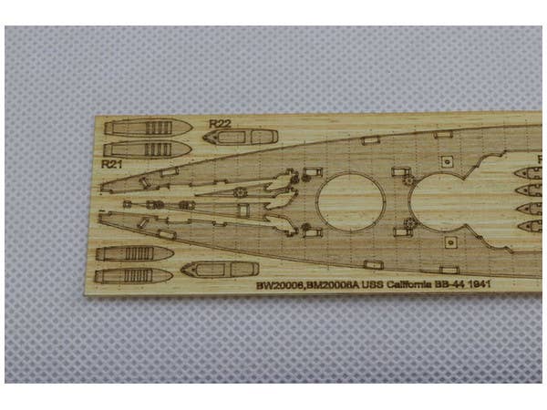1/700 米・戦艦 カリフォルニア 1941用 木製甲板 (PIT用)