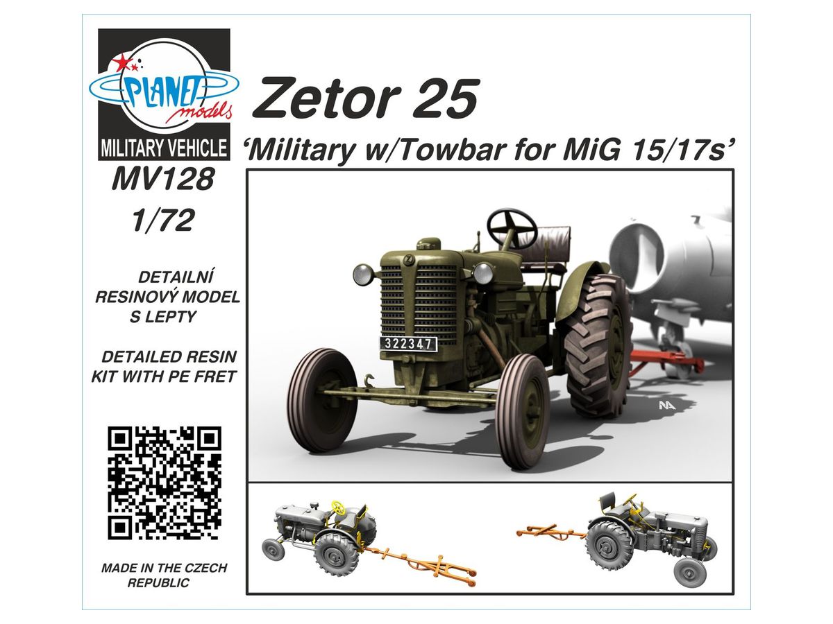 1/72 ゼトル25 軍用トラクター w/MiG-15/17用トーバー (牽引具)
