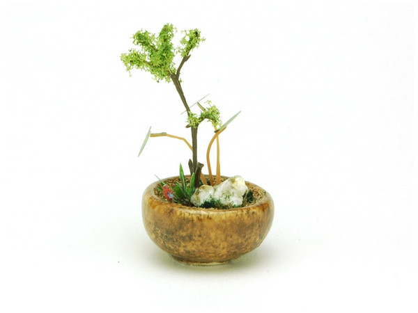 1/12 THE BONSAI 丸鉢寄せ植え (茶)