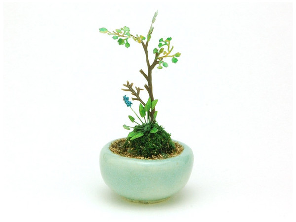 1/12 THE BONSAI 丸鉢寄せ植え (水色)