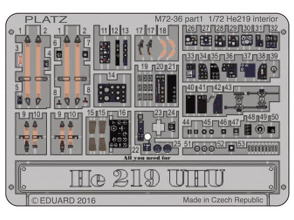 1/72 HE219 ウーフー用 エッチングパーツ (2枚セット)