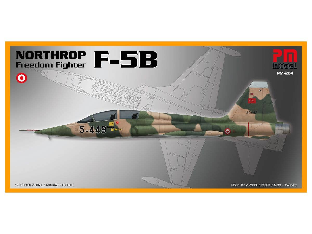 1/72 ノースロップ F-5B フリーダム ファイター (3種類のデカール(米空軍x 1、トルコ軍 x 2)付属)