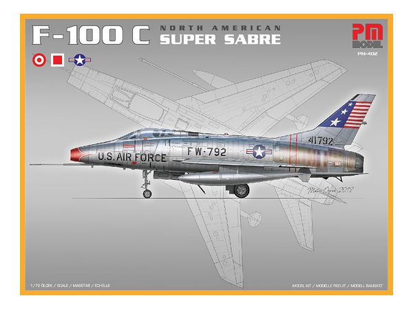 1/72 ノースアメリカン  F-100C スーパーセイバー (3種類のデカール(米空軍 x 1、トルコ軍 x 2)付属)