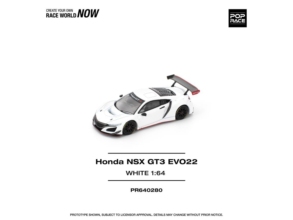 1/64  HONDA NSX GT3 EVO22 - WHITE HONDA NSX GT3 EVO22 - WHITE