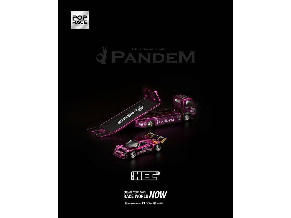 1/64 PANDEM LOTUS ELISE PURPLE CHROME TRUCK SET