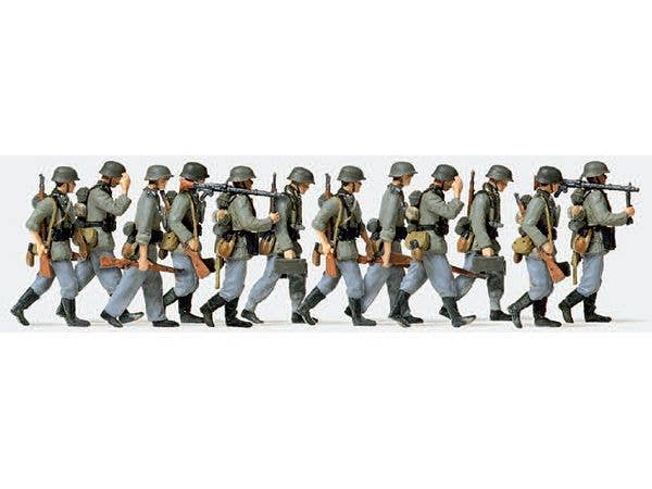 1/72 行進する独軍擲弾兵と機関銃手・12体・1939-45