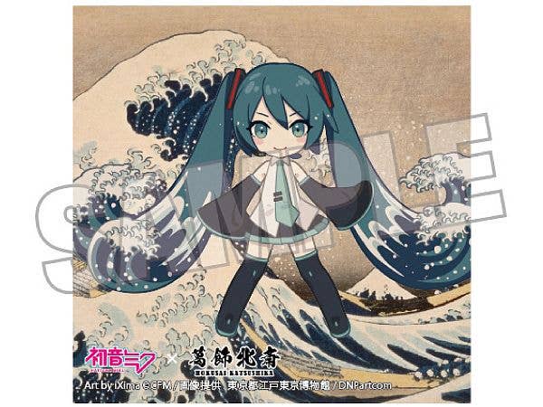 初音ミクx葛飾北斎 iXima ステッカー 神奈川沖波裏 ミニキャラ