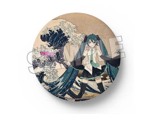 初音ミクx葛飾北斎 iXima ビッグ缶バッジ 神奈川沖波裏
