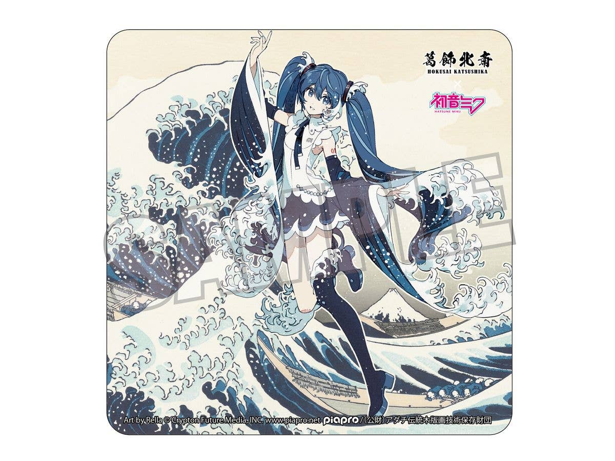 葛飾北斎x初音ミク Rella ハンドタオル 初音ミク 神奈川沖浪裏 | HLJ.co.jp