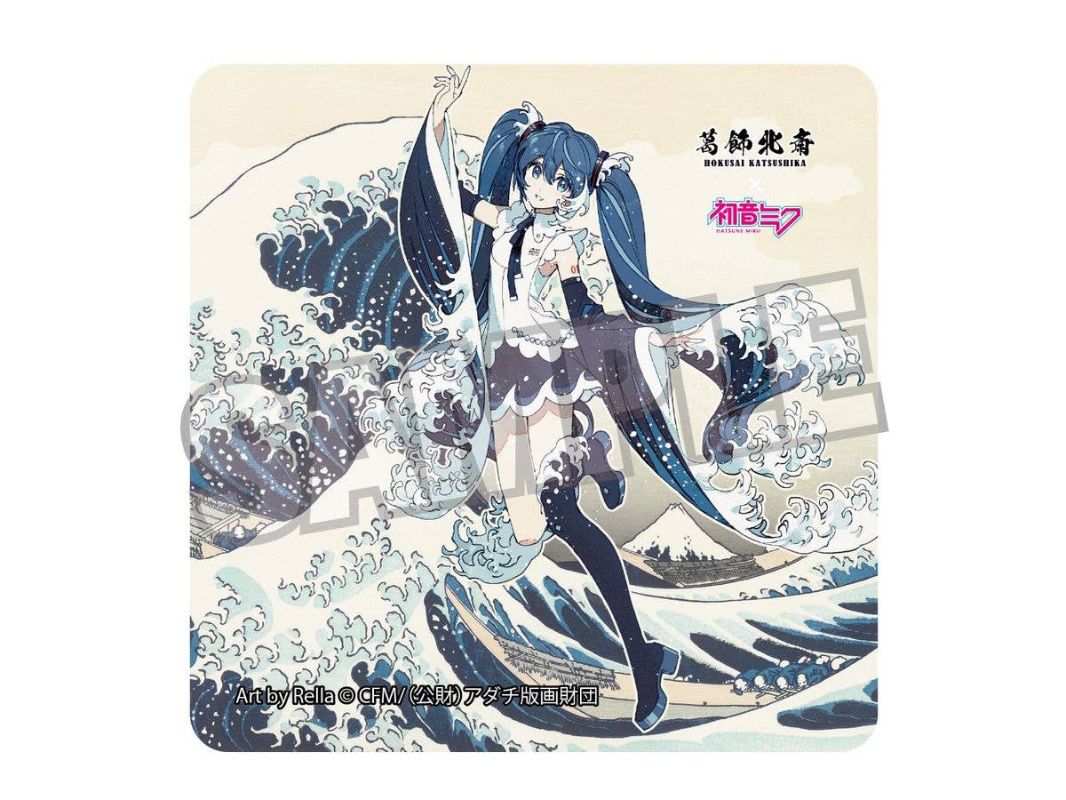 葛飾北斎x初音ミク Rella ステッカー 初音ミク 神奈川沖浪裏