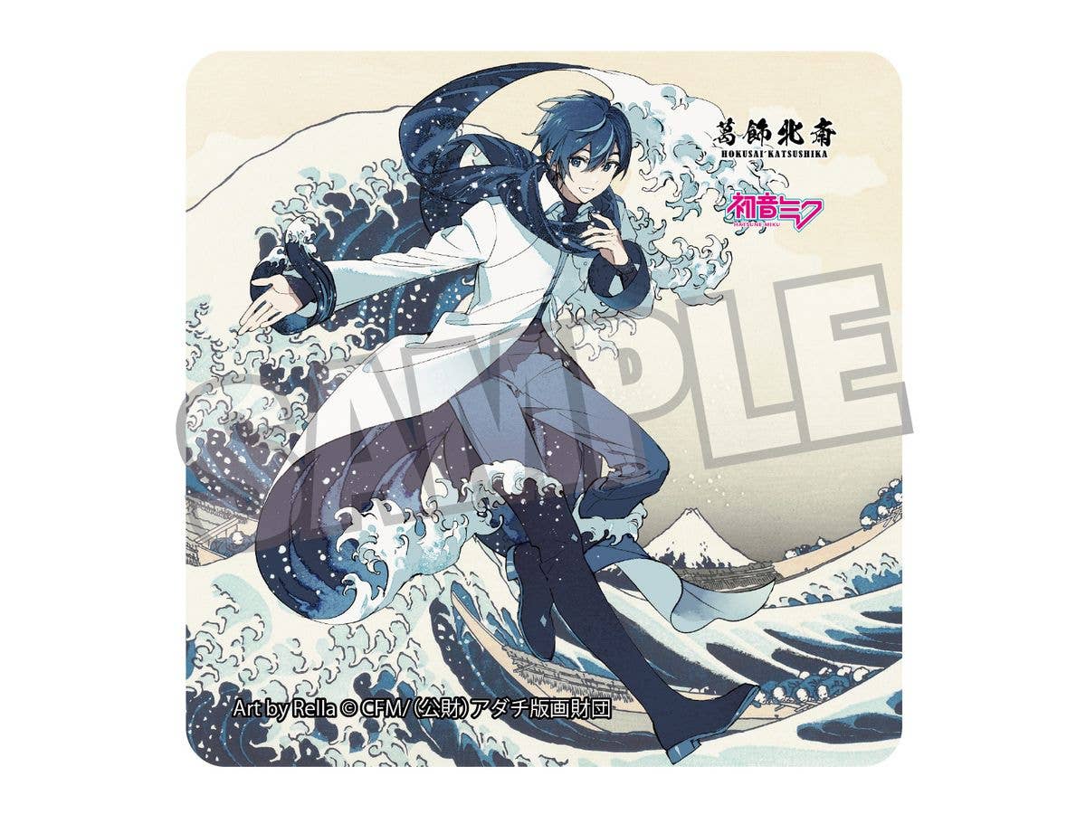 葛飾北斎x初音ミク Rella ステッカー 初音ミク ミニキャラ 神奈川沖浪