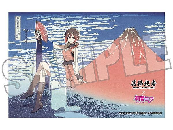 葛飾北斎x初音ミク Rella ポストカード MEIKO 凱風快晴
