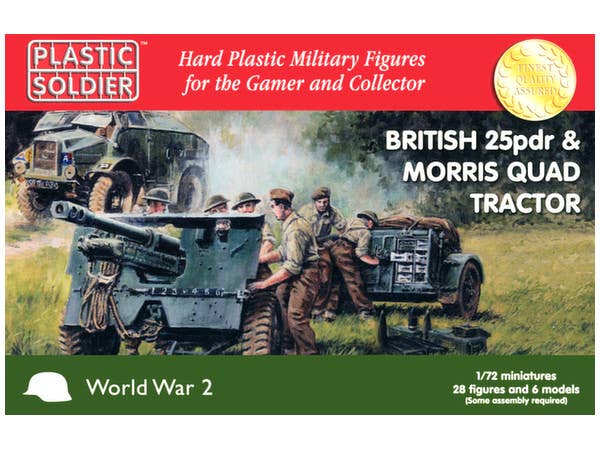 1/72 英軍 25ポンド砲&モーリスC8野戦砲トラクター 車両x2,大砲x2,リンバーx2,フィギュアx28