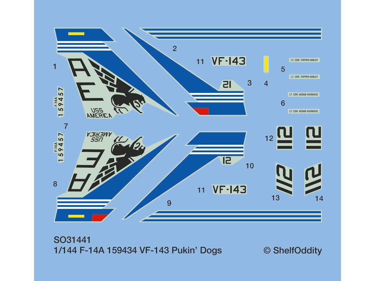 1/144 F-14A トムキャット VF-143 ピューキンドッグス デカール