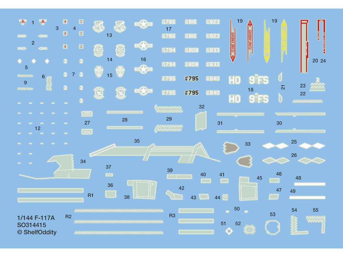 1/144 F-117A 第49戦闘航空群 デカール