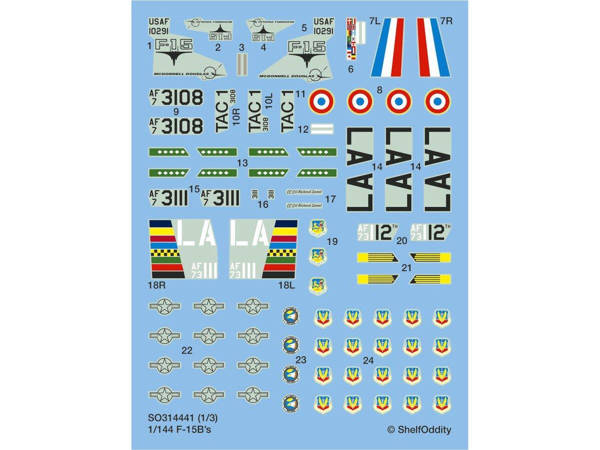 1/144 F-15B イーグル デカール (10機分入)